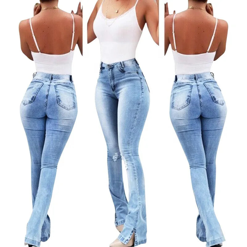High Waist Flare Jeans – Elegante Schlaghose für Damen